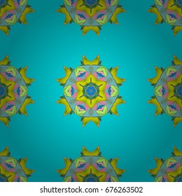 Vector architectural muslim texture design. Can be used for brochures invitations, persian motif. Islamic colored mandala round ornament on colorful background.