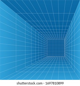 Image vectorielle - arrière-plan architectural en perspective en bleu