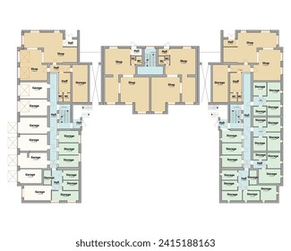 Vector architectural project of a business or commercial center floor plan	
