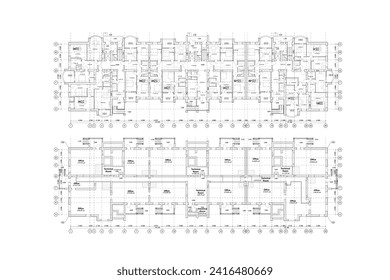 Vector architectural project of a business or commercial center floor plan