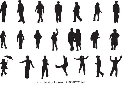 Vector Architectural Silhouette people set