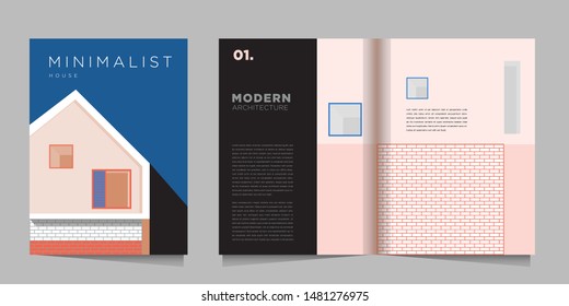 Vector Architecture and Building  Brochure Design Template. Minimalist Layout Design Template for Book, Catalogue, Brochure, and Flyer.
