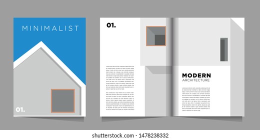 Vector Architecture and Building  Brochure Design Template. Minimalist Layout Design Template for Book, Catalogue, Brochure, and Flyer.