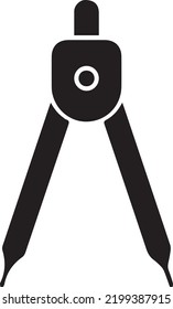 vector architecture circle compass isolated icon - architecture mathematics compass illustration sign