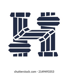Letra H, logotipo, icono de la arquitectura del vector.