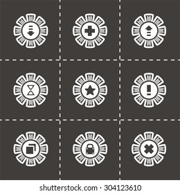 Vector Archive icon set on black background