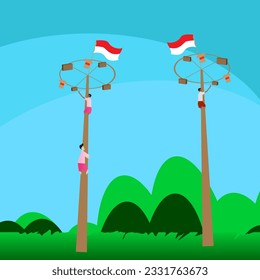 vector areca climbing competition on independence day