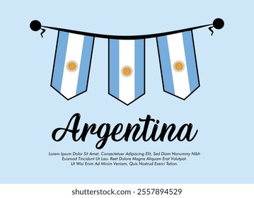 Vector Argentina flag banner Argentina flag blue background Vector illustration design Argentina independence day banner design 