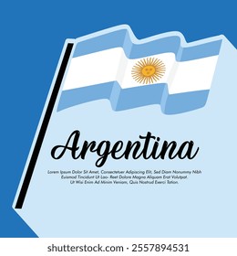 Vector Argentina flag banner Argentina flag Vector illustration design Argentina independence day banner design 