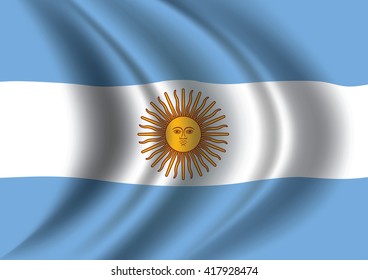 Vector Argentina flag blowing in the wind 