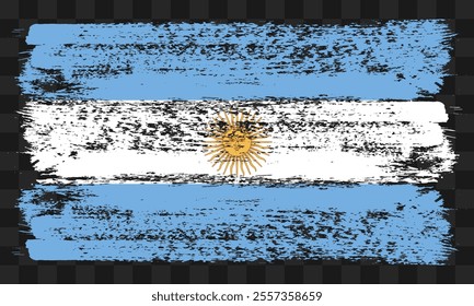 Vector Argentina flag in grunge style on transparent background