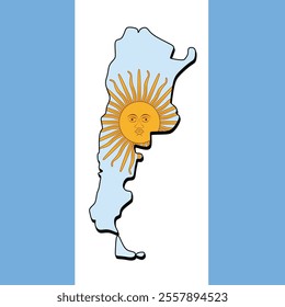 Vector Argentina flag or map banner Argentina flag white background Vector illustration design Argentina independence day banner design 