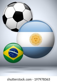 Vector - Argentina Flag with Soccer Ball Background