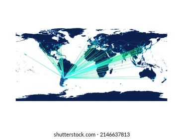 Vector Argentina map on white background suitable for technology, innovation or export concepts. File is suitable for digital editing and large size prints.