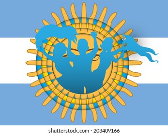 Vector - Argentina Soccer Fan Flag Cartoon