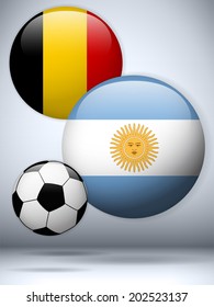 Vector - Argentina versus Belgium Flag Soccer Game