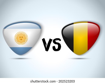 Vector - Argentina versus Belgium Flag Soccer Game