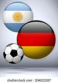 Vector - Argentina versus Germany Flag Soccer Game