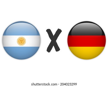 Vector - Argentina versus Germany Flag Soccer Game