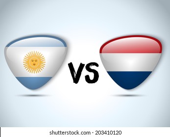 Vector - Argentina versus Netherlands Flag Soccer Game