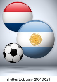 Vector - Argentina versus Netherlands Flag Soccer Game