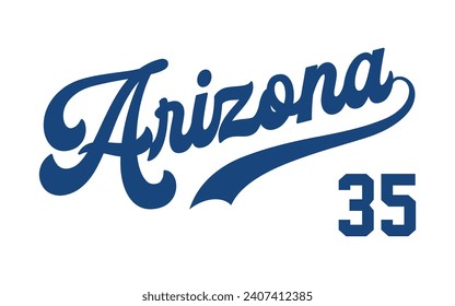 Diseño de tipografía de texto de vector Arizona para chaqueta de capucha de béisbol de capucha de camiseta y otros usos vectores