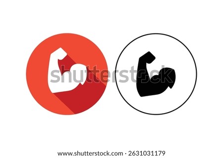 Vector Arm Muscle Icons, bodybuilder arm muscle icon, gym workout muscle icon