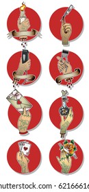 Vector Arm Set Traditional Tattoo Designs