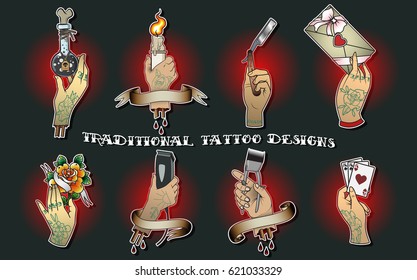 Vector Arm Traditional Tattoo Designs