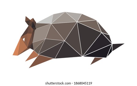 Vector armadillo in low poly style