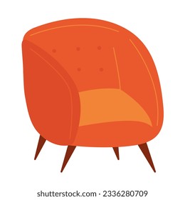Ilustración de estilo plano de sillón vectorial. Sillón acogedor con estilo boho vectorial clipart