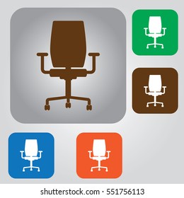 Vector armchair Icon. Office icon vector