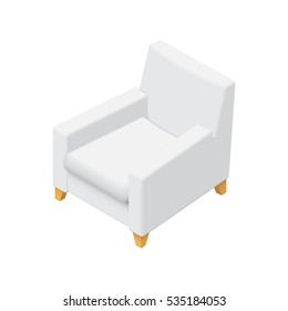 Vector armchair silhouette illustration. Colorful armchair icon for your design. Flat cartoon armchair isolated.