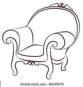 Vector arm-chair for vintage interior