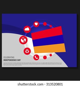 Vector Armenia Independence Day Flyer template. Creative Brochure Title Page. National Day Leaflet design element. vector illustration