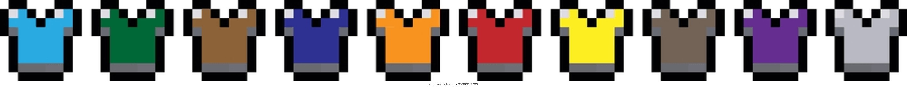 Vector armor, colorful pack, icon from game, 16 bit, 8 bit, 10EPS