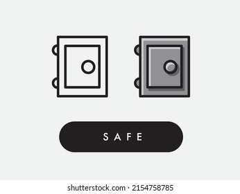 Icono de caja fuerte de metal blindado de vectores