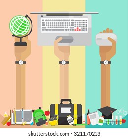 vector arms and hand Education Notebook Graduate