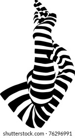 vector - the arms in stripped gloves