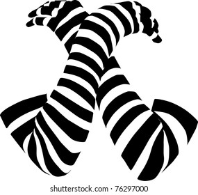vector - the arms in stripped gloves