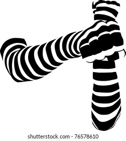 vector - the arms in stripped gloves