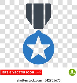 Vector Army Award EPS vector pictogram. Illustration style is flat iconic bicolor smooth blue symbol on a transparent background.