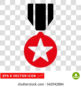 Vector Army Award EPS vector pictogram. Illustration style is flat iconic bicolor intensive red and black symbol on a transparent background.