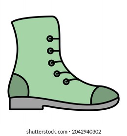 Vector Army Boots Filled Outline Icon Design
