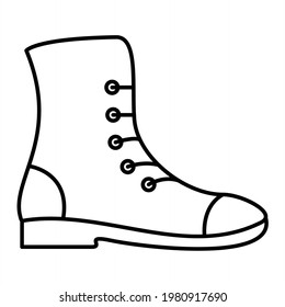 Vector Army Boots Outline Icon Design

