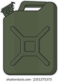 vector, ejército, clásico, cartucho, contenedor, diésel, inflamable, combustible