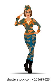 Vector Army Girl