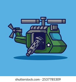 vector army helicopter icon illustration