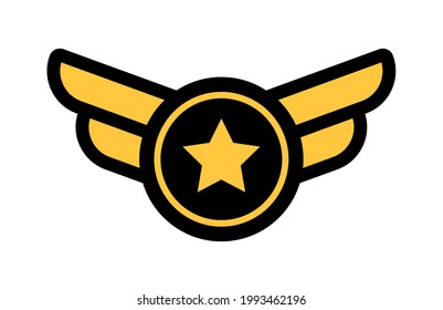 Vector army insignia badge isolated on white background