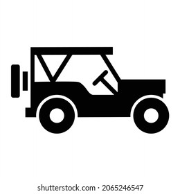  Vector Army Jeep Glyph Icon Design
